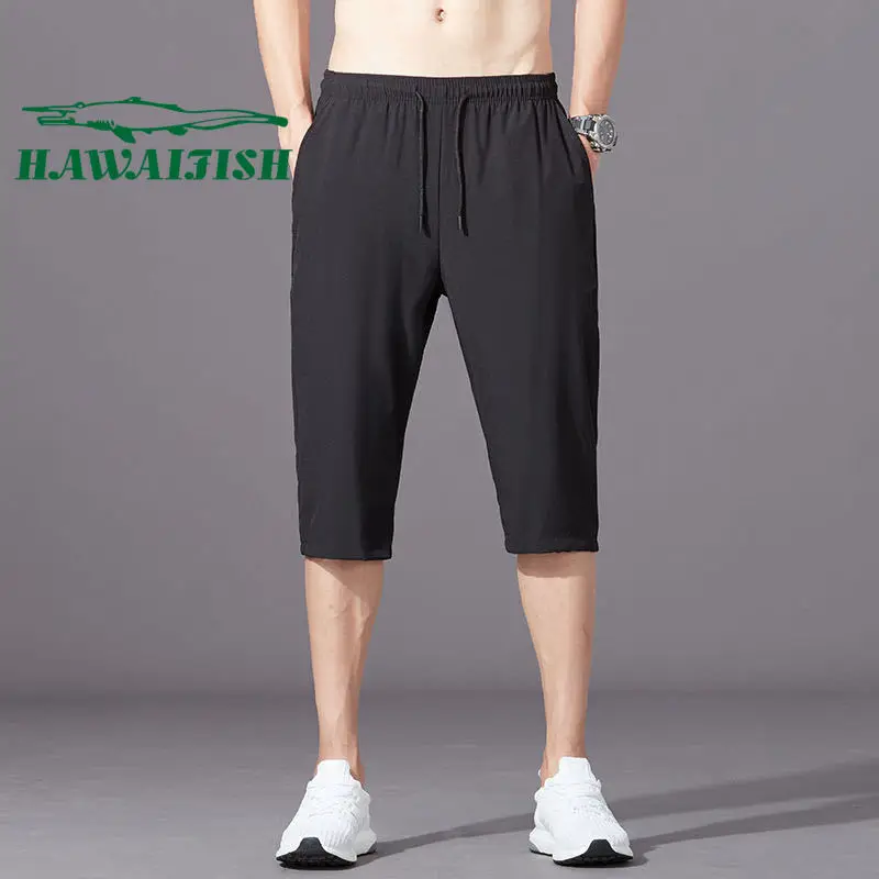 

2021 Summer Cropped Pants Trend Thin Slim Loose Sports Casual Shorts Korean Fashion Slim Men's Shorts