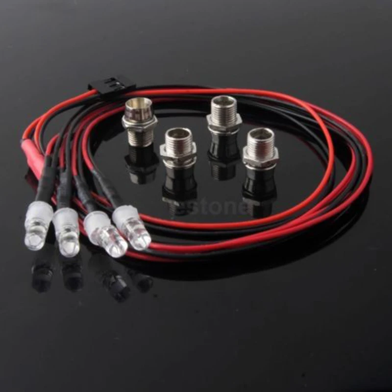 

4pcs RC Model Drift Car LED Night 5mm & 3mm headlamps headlights LED Light LED For RC Car