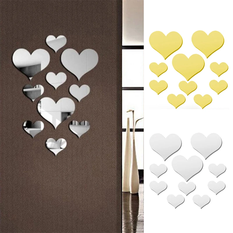 Наклейка на стену Серебряный Золотой 3D зеркальные настенные наклейки обои