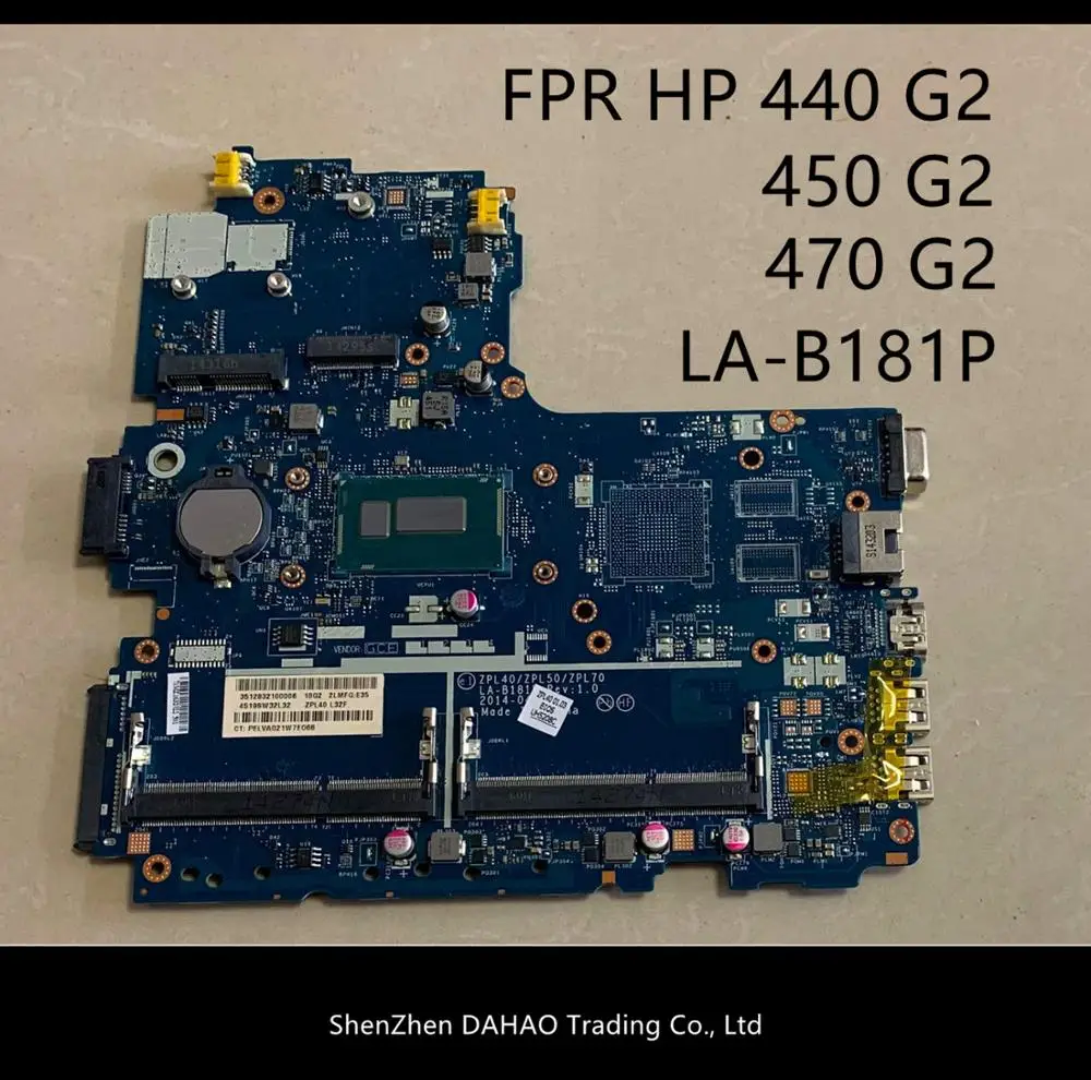 ZPL40/ZPL50/ZPL70 LA-B181P для HP Probook 440 450 470 G2 материнская плата ноутбука 768056-001 782635-001