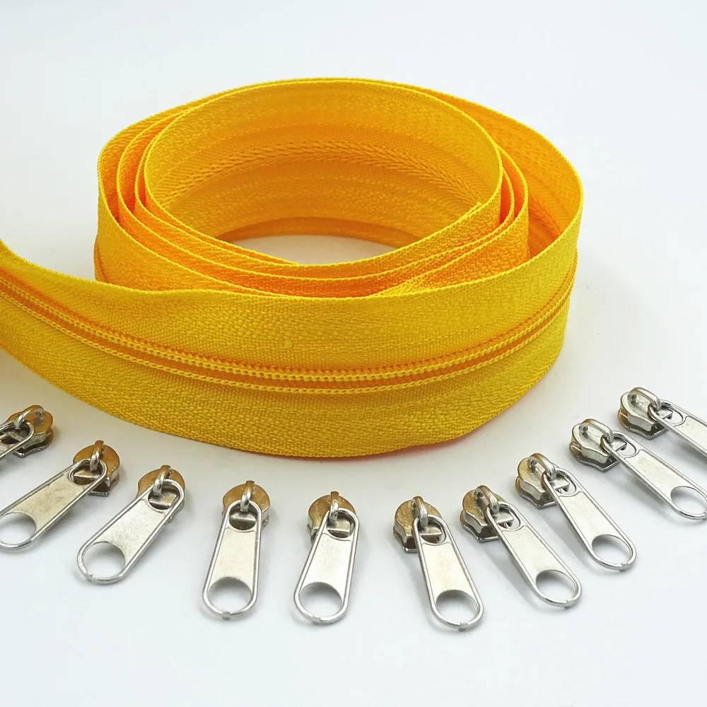 5 метров длина Дополнительно 20 цветов 3 #10 Серебряный слайдер нейлоновая катушка