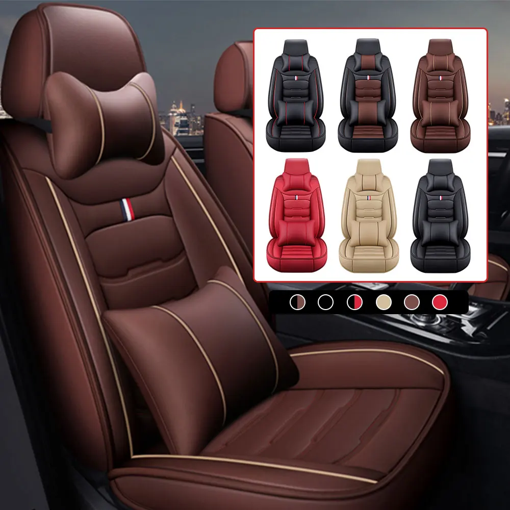 

Автомобильные чехлы на сиденья для Toyota Avalon Avensis Allion Auris Crown RAV4 Alphard 4Runner, полное покрытие, кожаный чехол на сиденье, 5 сидений