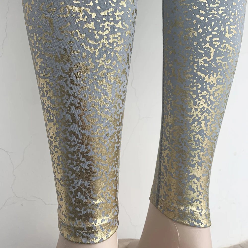 Женские легинсы с цветочным принтом облегающие высокой талией для фитнеса и