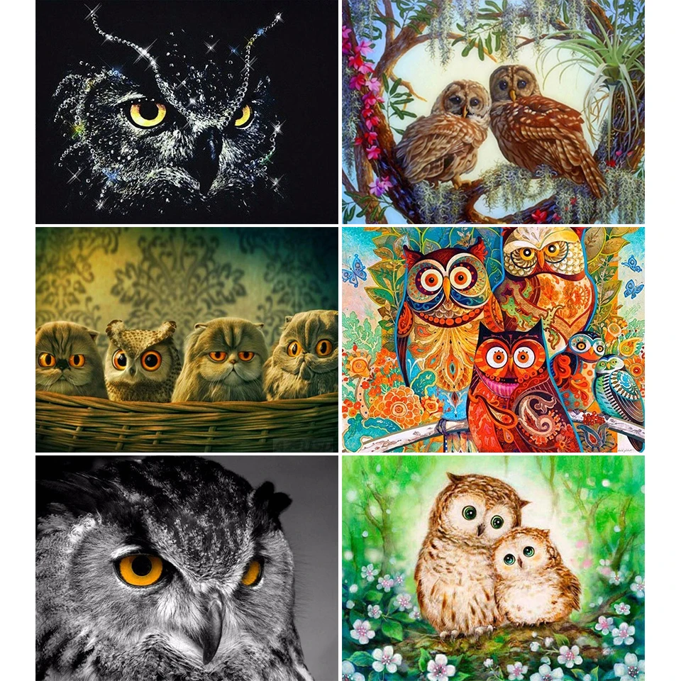

Алмазная 5D картина «сделай сам», квадратная сова, наборы для вышивки крест, Алмазная мозаика, картина Стразы, Декор, алмазная вышивка, животн...