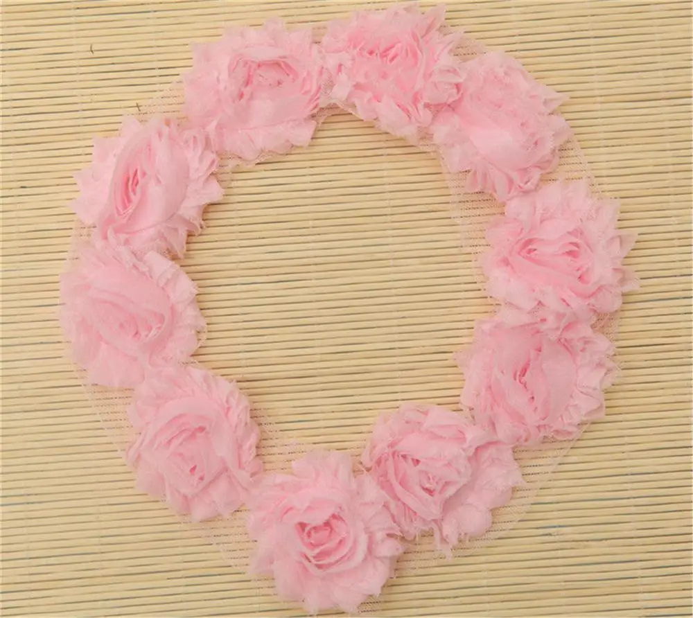 10x Chiffon Rose Flower Embroidered Lace Trim Ribbon Applique Sewing Craft Crochet Vintage Wedding Bridal Dress Clothes | Дом и сад