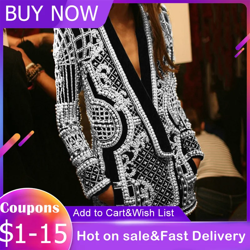 Женское винтажное пальто с бусинами геометрическим узором в стиле ретро верхняя