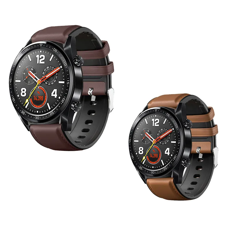 22 мм ремешок для часов huawei Watch GT 2 46 мм из натуральной кожи Силиконовый ремешок для часов huawei Honor часы волшебный браслет