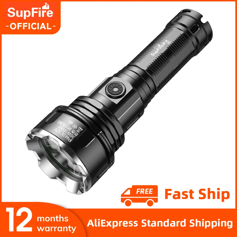 Online SupFire-Linterna Potente R3 Cree Xhp90 De 36W, Linterna Recargable Por USB, 5 Modos, Lo Mejor Para Acampar Y Pescar, 2021