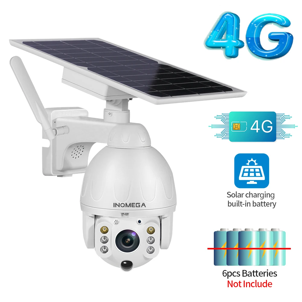 INQMEGA 4G Солнечная камера с низким энергопотреблением 1080P HD двойной звуковой сигнал