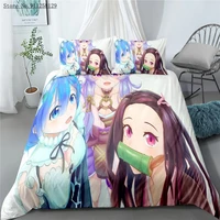 23 pieces home luxury character bedding set demon slayer duvet cover cartoon japan anime bed quilt cover pillowcaseno sheets