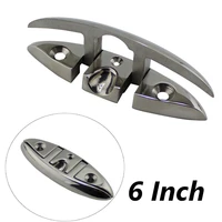6 flip up cleat 316 stainless steel marine stud mount folding pull up cleat base hardware for marine boat yacht accessories