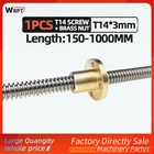 CNC 3D принтер 1 шт. T14 трапециевидный стержень, свинцовая резьба 14 мм, свинцовый 3 мм с латунной гайкой, L = 150 мм-1000 мм