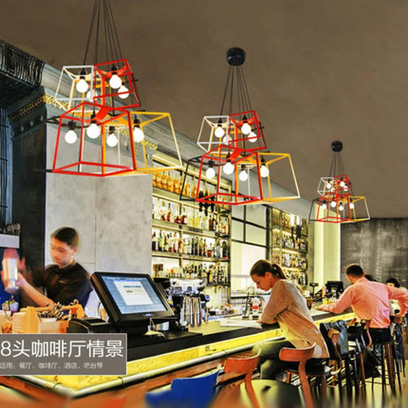 Современный кубический подвесной светильник с рамкой s геометрические люстры