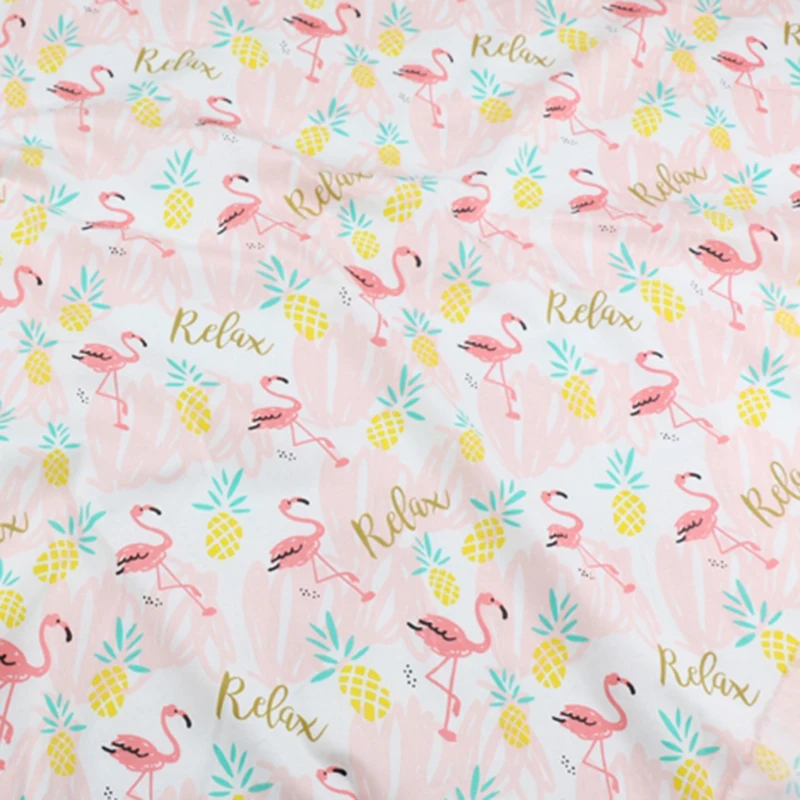 Детская саржевая ткань из 100-процентного хлопка с принтом фламинго для