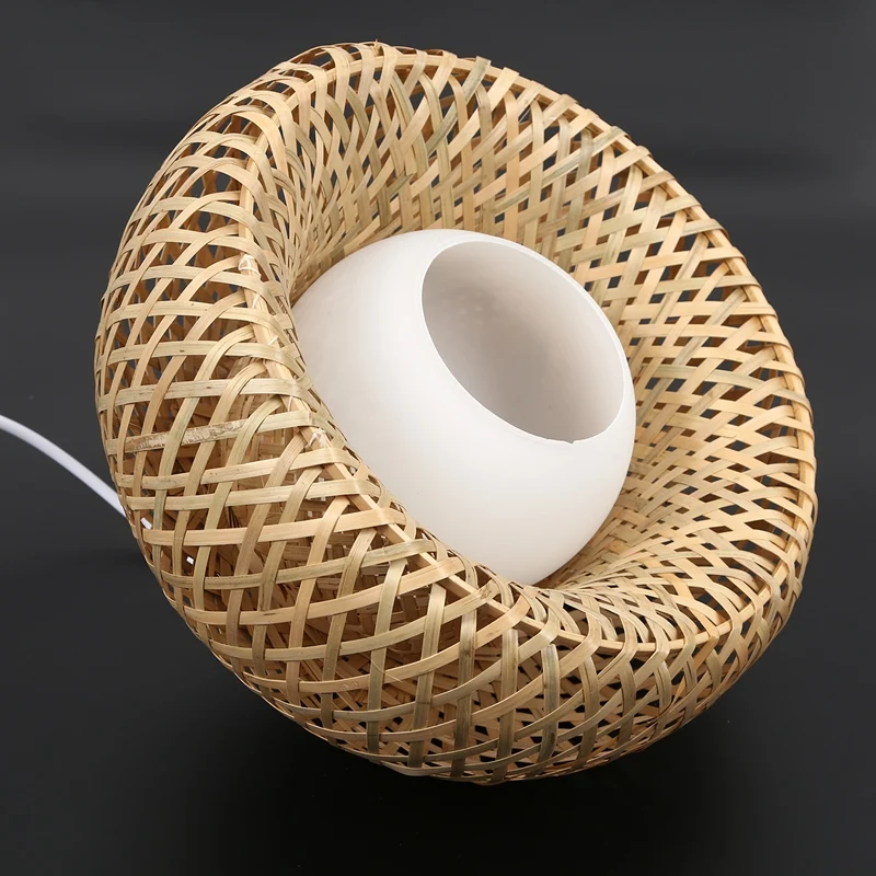 Vintage Woven Pendant Lamp Natural Bamboo Rattan Chandelier Handmade Garden Hanging Lampshade E27 Adjustable Height | Освещение