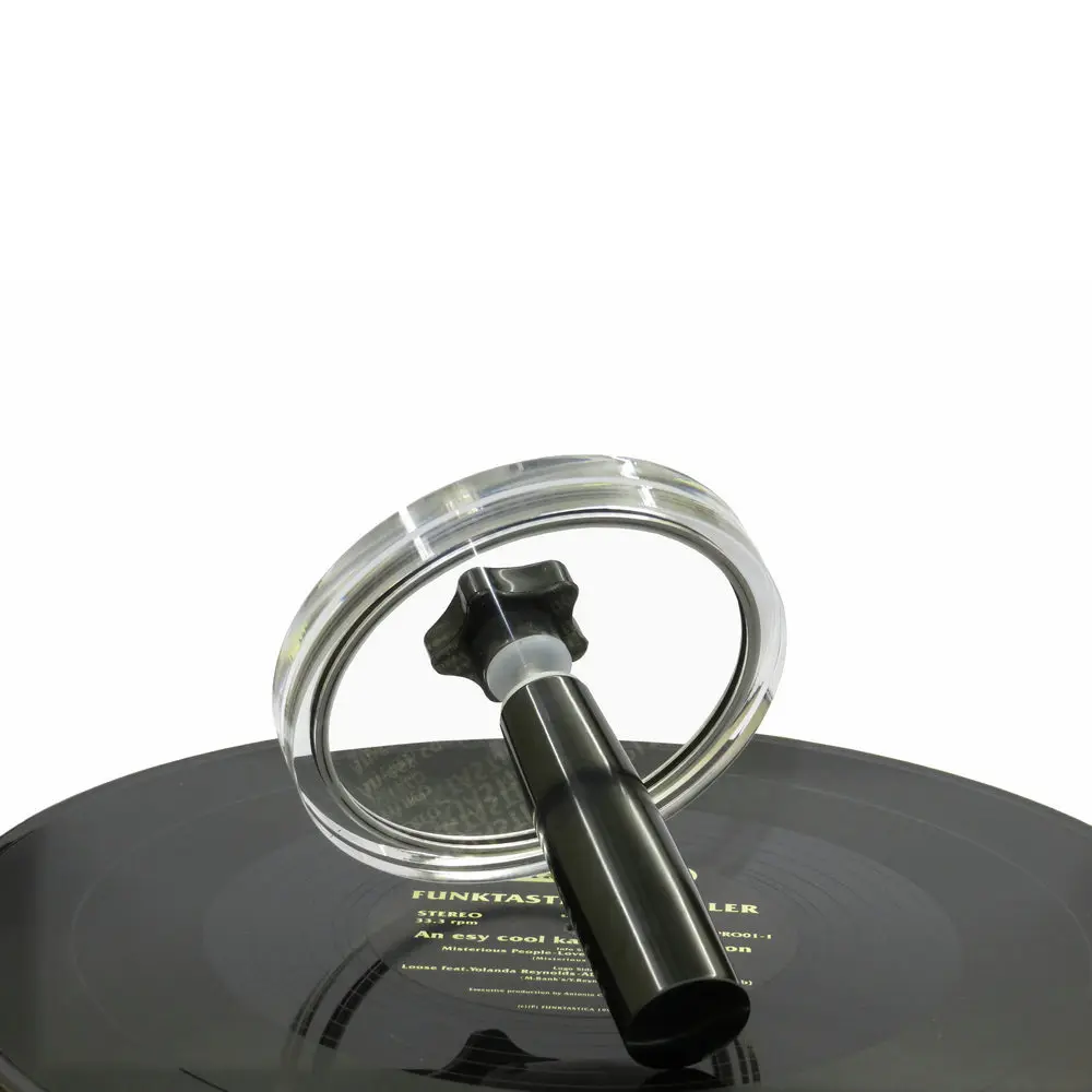 Зажим для очистки виниловых пластинок LP с алюминиевой ручкой защиты этикеток от