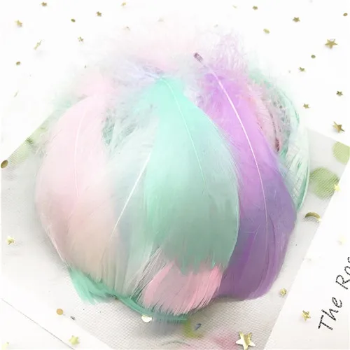 Mix color 1 100 шт 8-12 см Средний плавающий гусиное перо натуральный Красочный перо для свадебной вечеринки одежда украшения для самодельного изготовления перьев - Цвет: Mix color 1