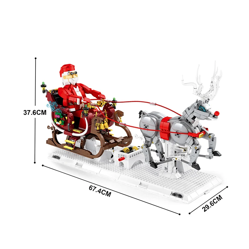 Строительные блоки: город Рождество зима деревня дом Санта-Лоси MOC Street View