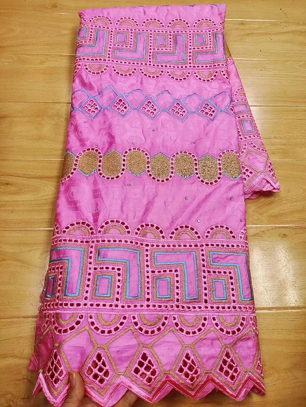 

5 yards Beautiful african bazin lace fabric 2020 Latest design high quality bazin brode with embroidery lace Fabric For party