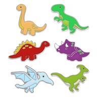 cartoon dinosaur enamel pins stegosaurus pterosauria brooches for kids friends jurassic animal badges bag lapel pin jewelry gift