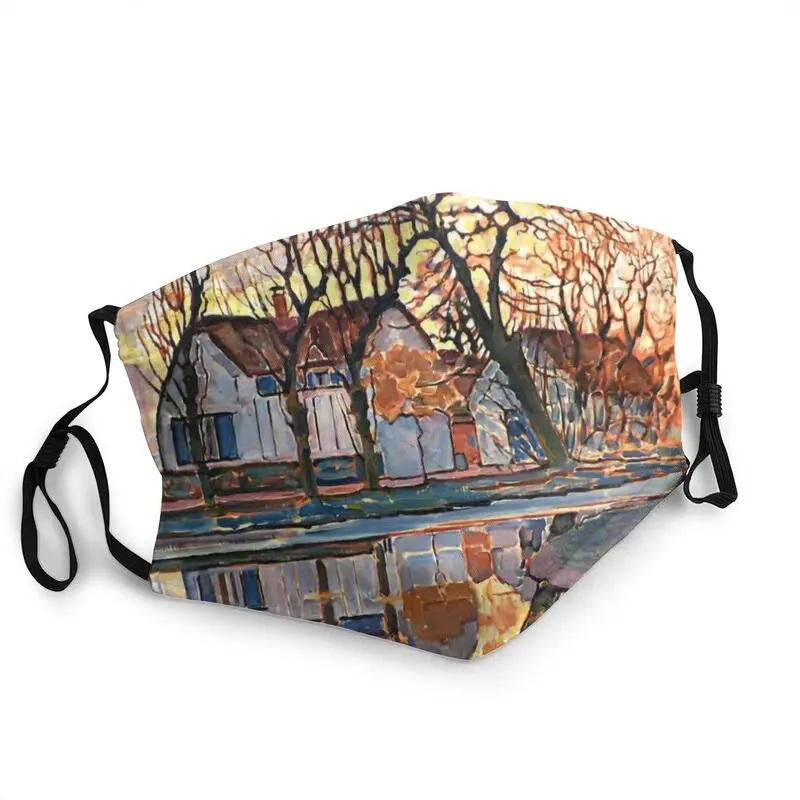 

Farm Near Duivendrecht Breathable Mouth Face Mask Unisex Adult Piet Mondrian Abstract Art Mask Protection Respirator Muffle