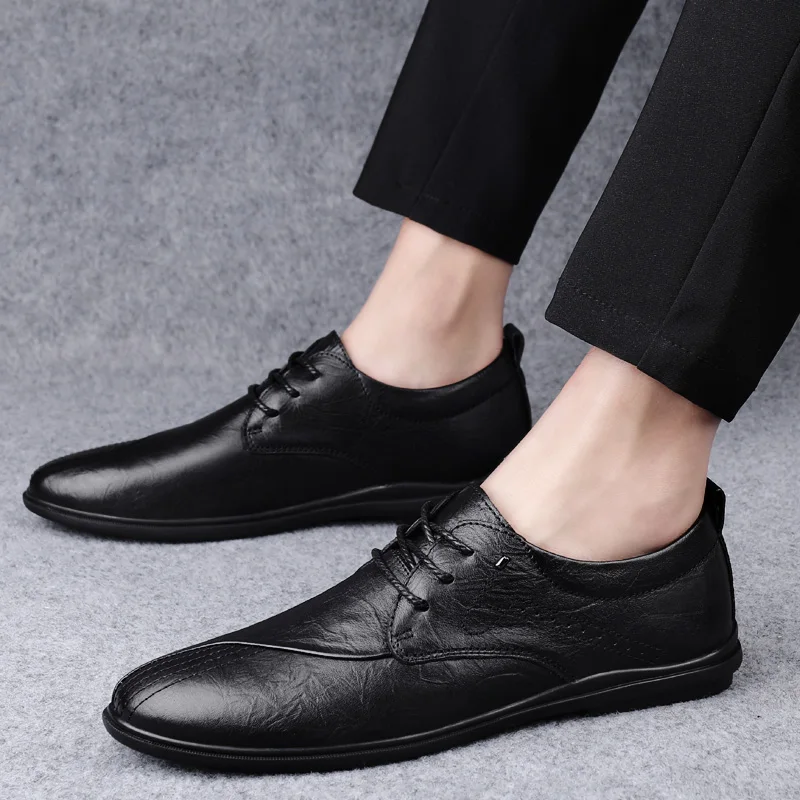

Casual Leather Man Shoe Men Leisure Shoes Casual Fashion Hot Sneakers For Men's Wear Flat Leather Zapatos Hombre Cuero