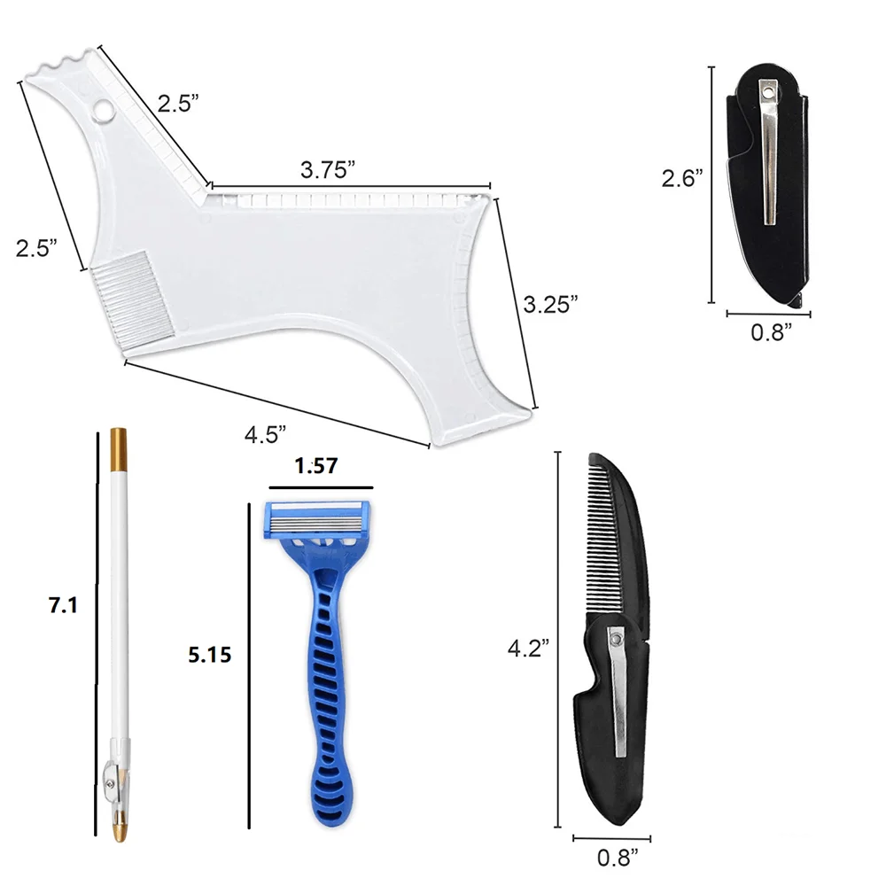 

2020 Men Beard Shaping Styling Template Comb Set Men's Beards Trimmer Folding Combs Beauty Tool for Hair Beard Trim Edge Brush