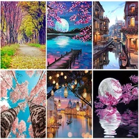 diy scenery 5d diamond painting full round drill landscape diamont embroidery cross stitch wall art home decor gift