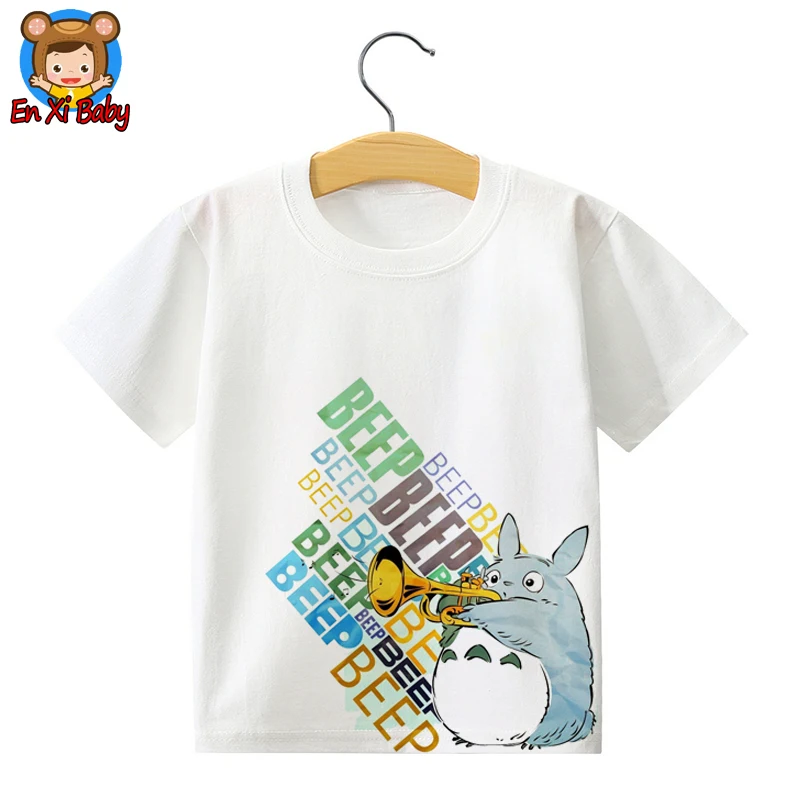 

2019 new print cartoon Totoro children t cute boy girl summer fashion T-shirt short sleeve cotton dress
