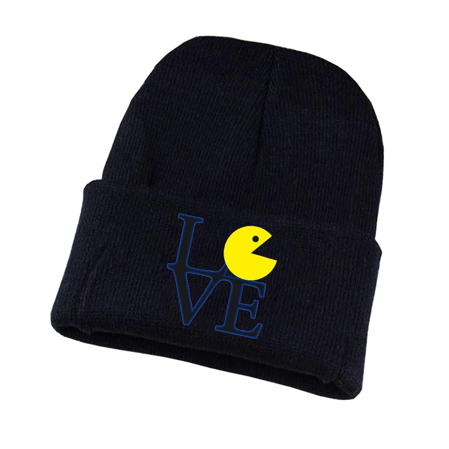 Игра Pacman вязаная шапка для косплея унисекс принт Для Взрослых Повседневная хлопковая шапка для подростков зимняя вязаная шапочка