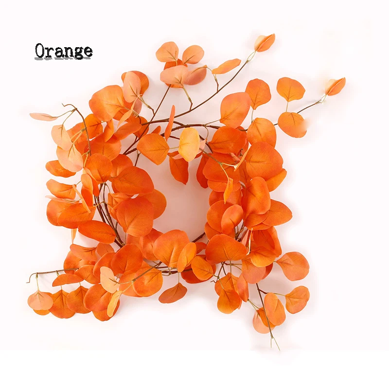 8 Artificial Ivy Leaf Eucalyptus Leaves Home Decor Wedding Decoration Plants Plastic Green Long Vine Fake Foliage Handmade 180cm - Цвет: 8