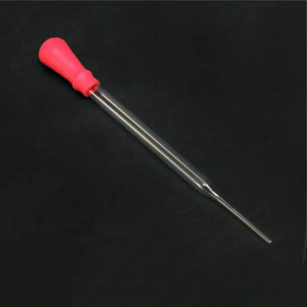 

5pcs 100mm Ungraduated Glass Pipette Pipet Dropper With Red Rubber Cap For Dispensing Liquids Medicine Dropper