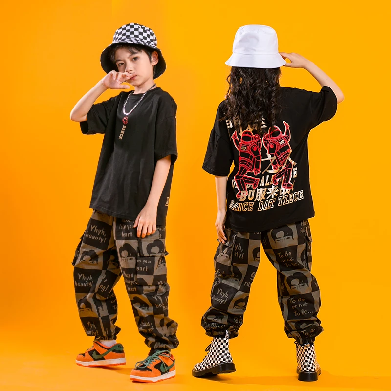Детская одежда для концертов в стиле хип-хоп толстовка футболка оверсайз топы