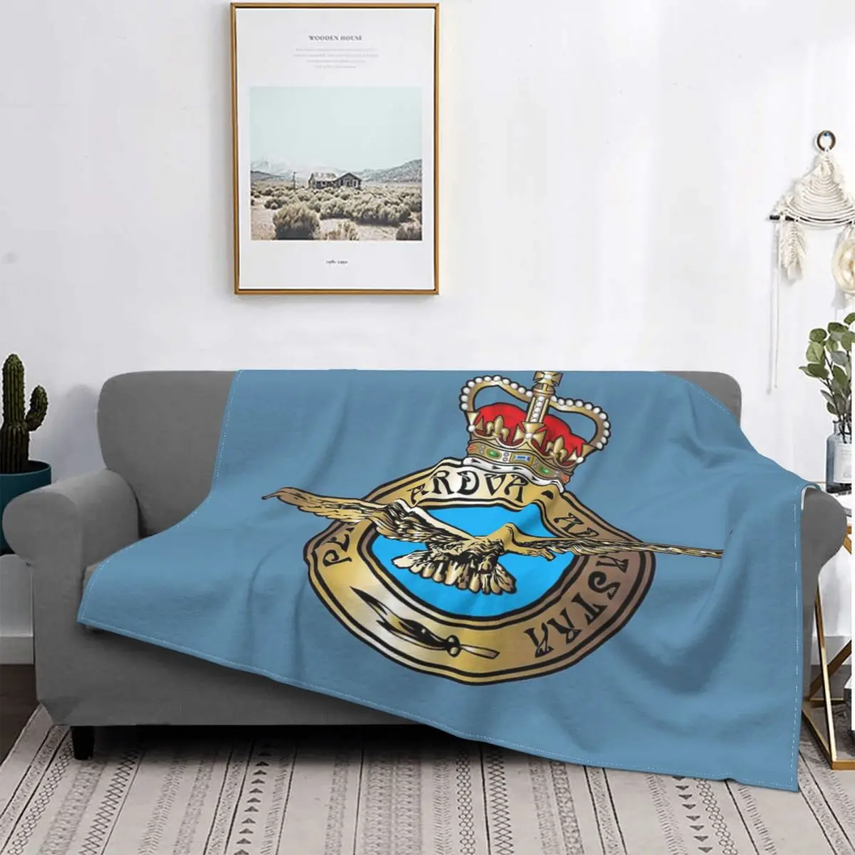 

Manta con insignia de la Royal Air Force, colcha a cuadros para cama, edredones de playa, manta de verano, alfombra de oration I