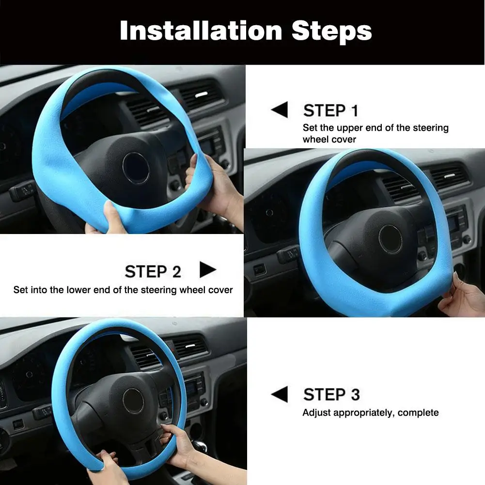 

Car Steering Wheel Cover high-quality Silicone Auto Steering Wheel Protector Non-slip Wear-resistant Silicone Protective Sleeve