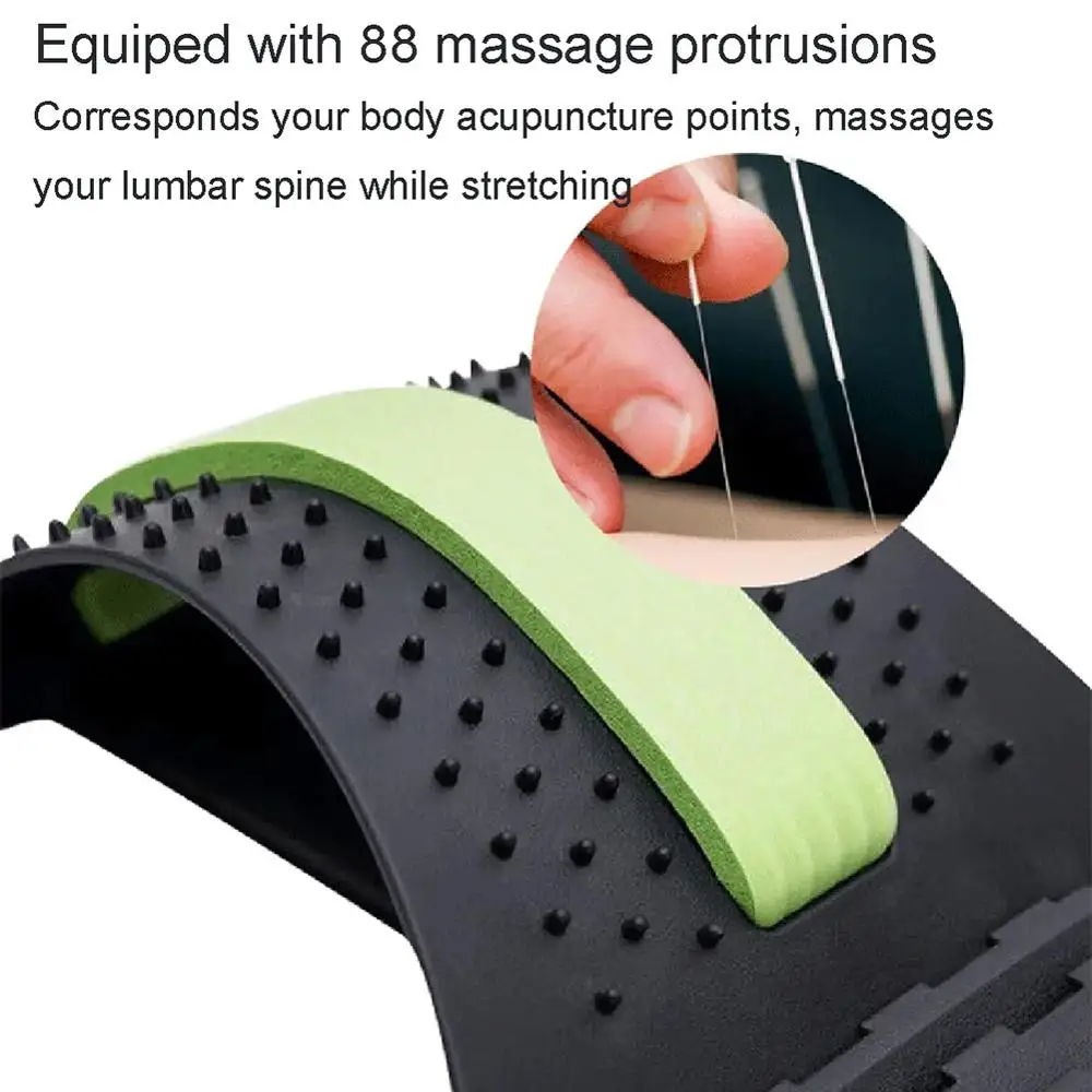 

Back Massager Lumbar Massager Acupuncture Adjustable Lumbar Massage Back Stretch Spine Stretcher Lumbar Support Pain Relief