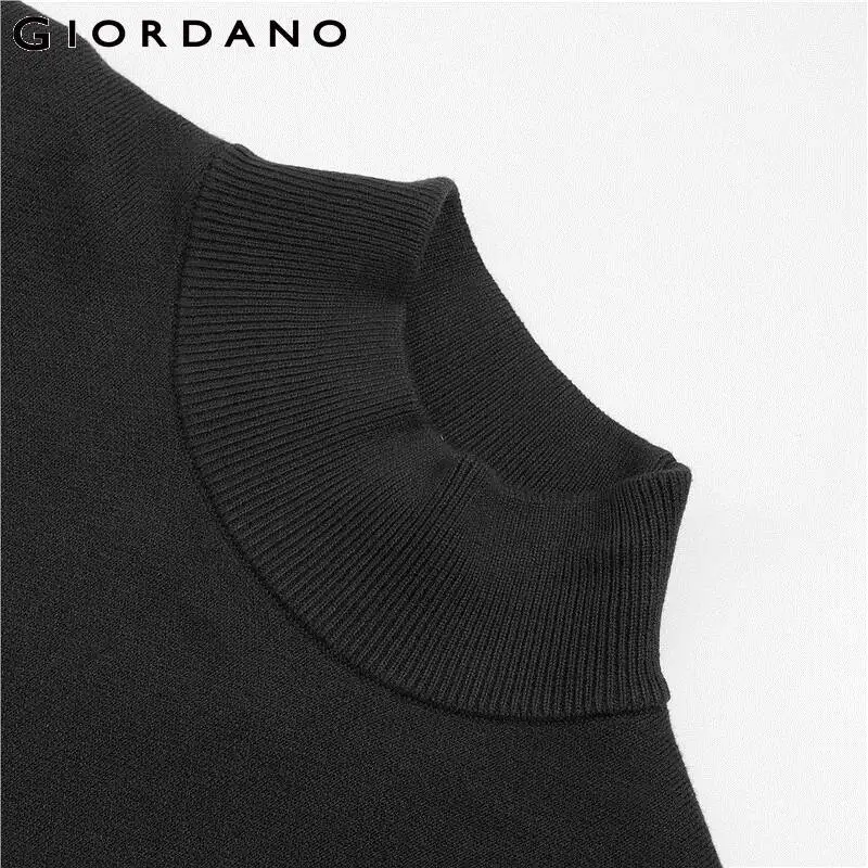 Giordano мужской пуловер с высоким воротом и длинными рукавами из натурального