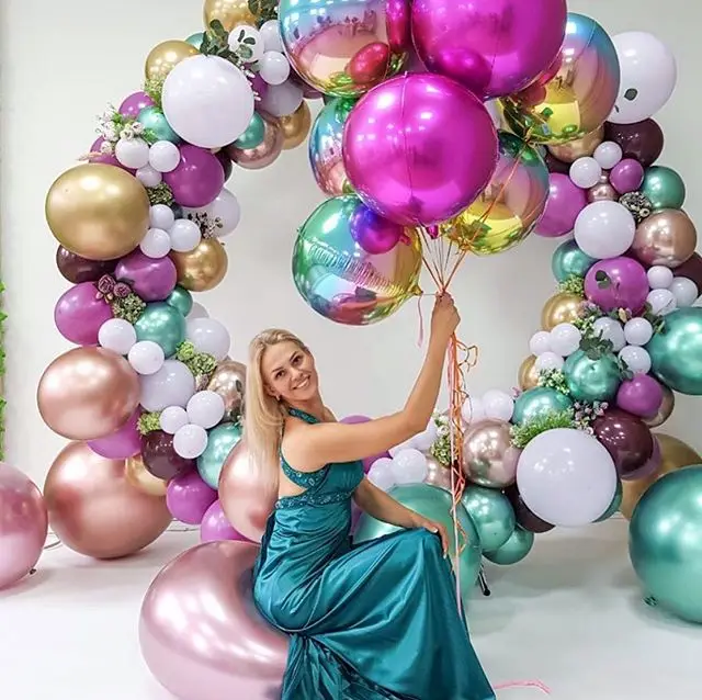 

pulgadas oro rosa brillante de Metal Globos de Latex efecto perla cromo colores helio de aire bolas Globos de