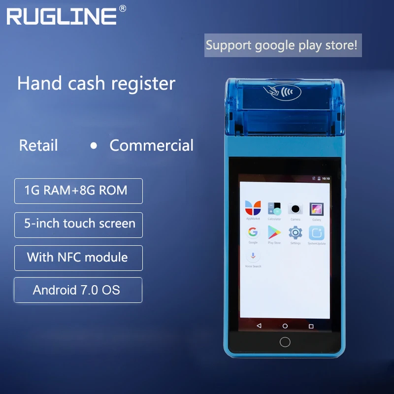 Ручной Pos терминал RUGLINE Android 7 1 PDA с Bluetooth термочековый принтер 4G WiFi мобильный заказ