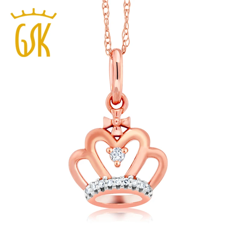 Ювелирные изделия с бриллиантами 18 K розовое золото 0 044 Ctw натуральный белый