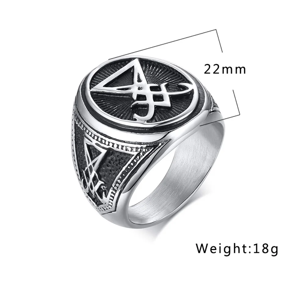 Готический Люцифер сатаны перстень для Для мужчин и женщин Нержавеющая сталь