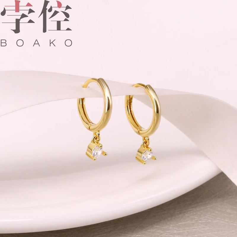

BOAKO 925 Sterling Silver Earring For Women Korean Style Pendientes Mujer Gold /silver Fashion Jewelry 2020 Elegant