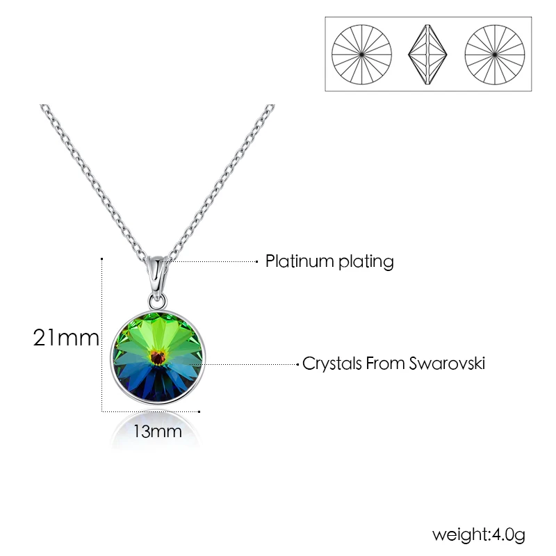 Ожерелье с кристаллами Swarovski, новая мода, круглый камень Bella RIVOLI, ожерелье с кулоном для женщин, элегантные вечерние ювелирные изделия на свадьбу