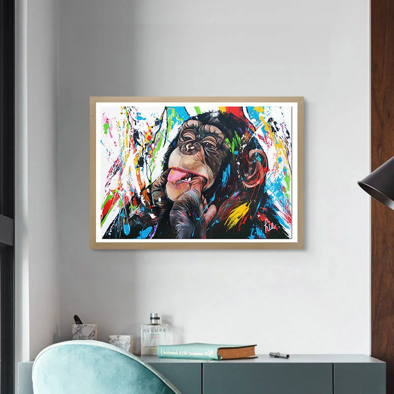 5D DIY алмазная живопись красочный шимпанзе полная квадратная Стразы Gorilla животные