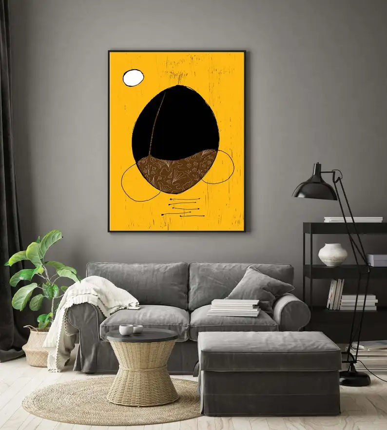 

Современный простой стиль желтый фон настенная Картина на холсте картина плакат и печать галерея домашний Декор без рамки
