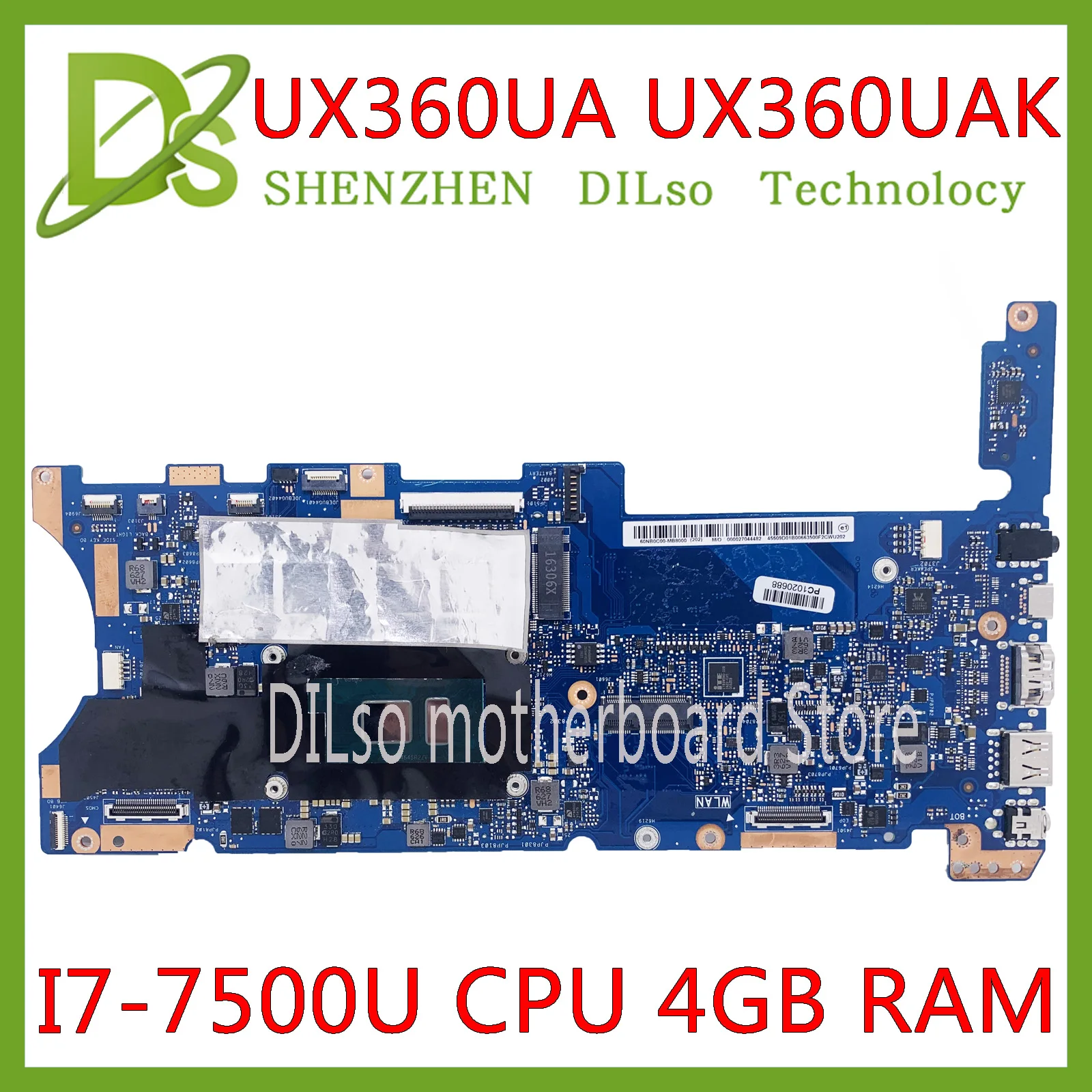 KEFU UX360UAK для ASUS UX360U UX360 UX360UA материнская плата ноутбука I7 7500U 4 Гб RAM Test GM Материнская