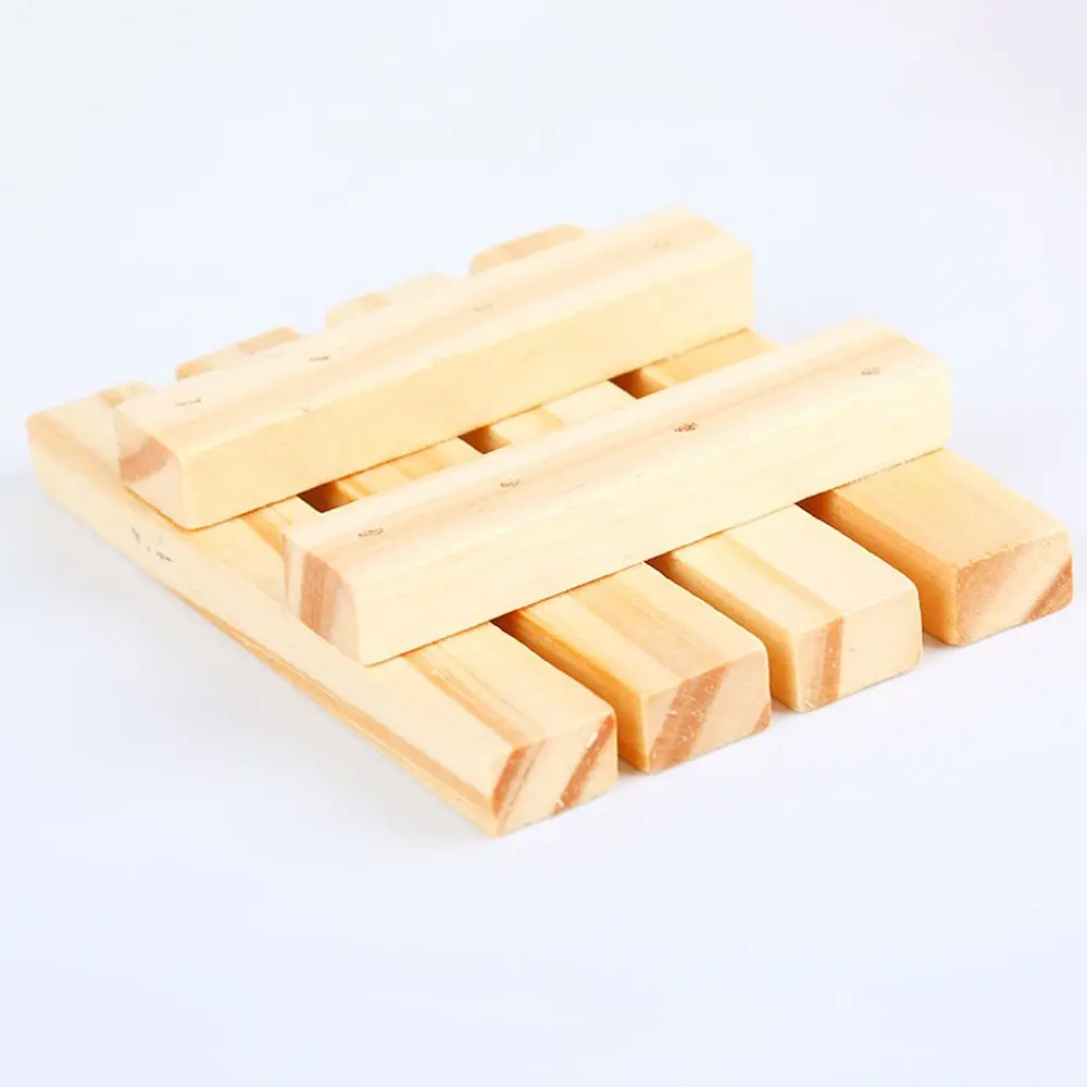 Держатель для хранения мыла Деревянный чехол слива мыльницы Простая подставка