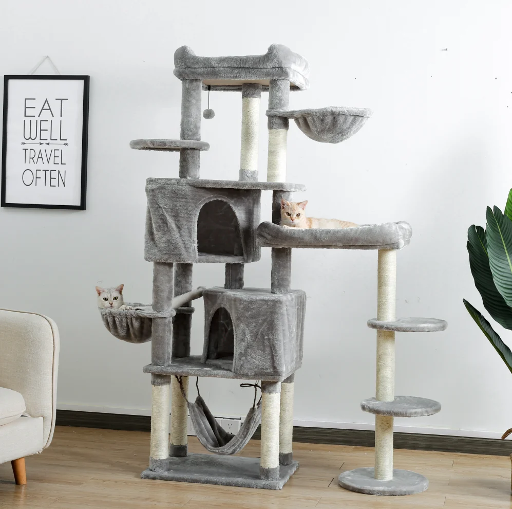 

Pet Activity Cat Tree with Ball Speedy Pet Multifunctional Chair Creative Cube House with Scratching Removable Pad Cushions