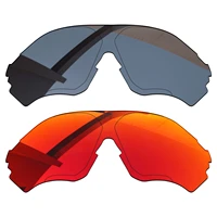 bsymbo 2 pairs agate red sliver grey polarized replacement lenses for oakley evzero range oo9327 frame