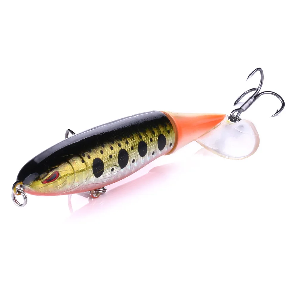 

1PCS 13g/10cm Whopper Popper Fishing Lure Artificial Hard Plopper Bait Crankbait Soft Rotating Tail Bass Fishing Bait